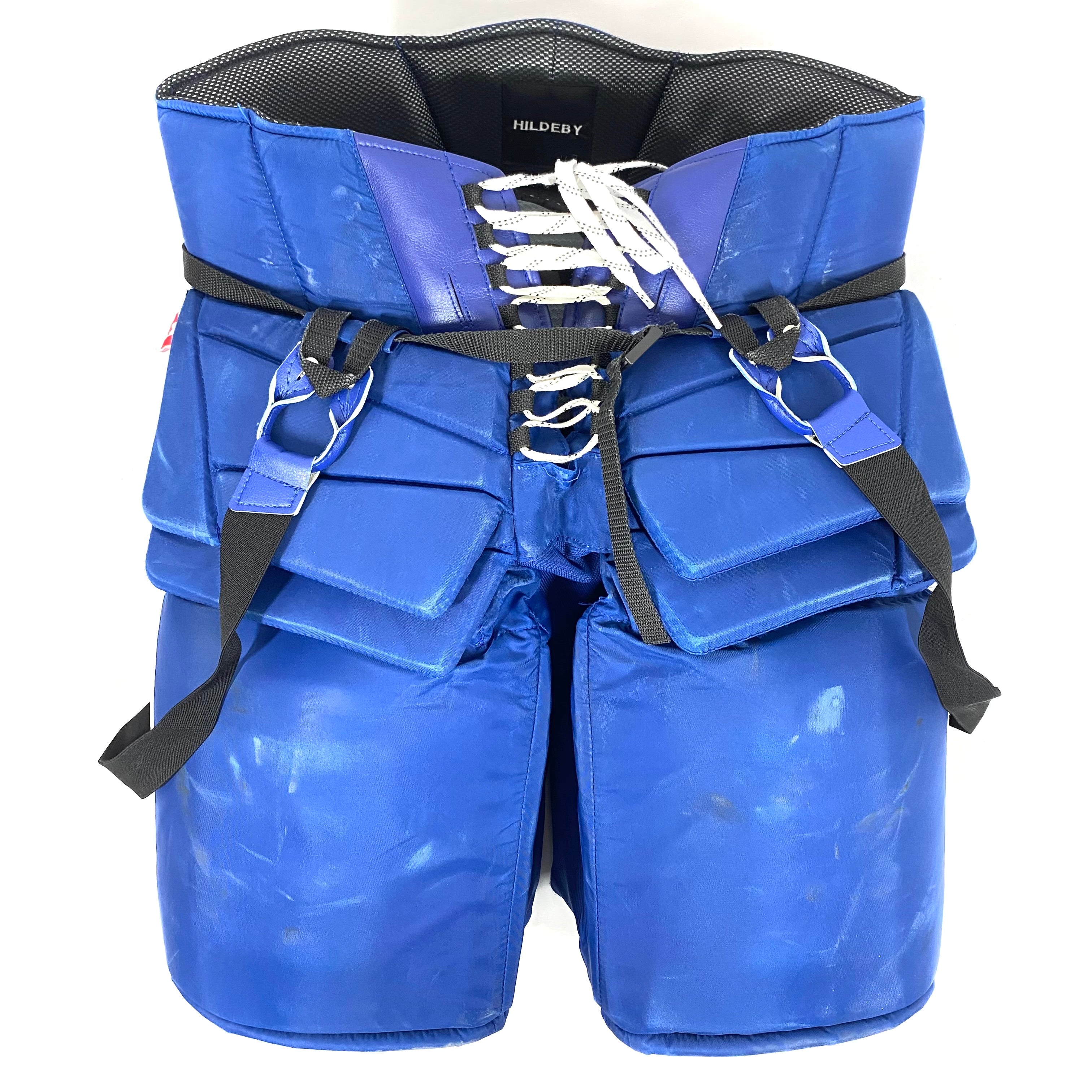 Pantalon de gardien de but Vaughn Pro Custom d'occasion de la LNH (bleu/blanc)